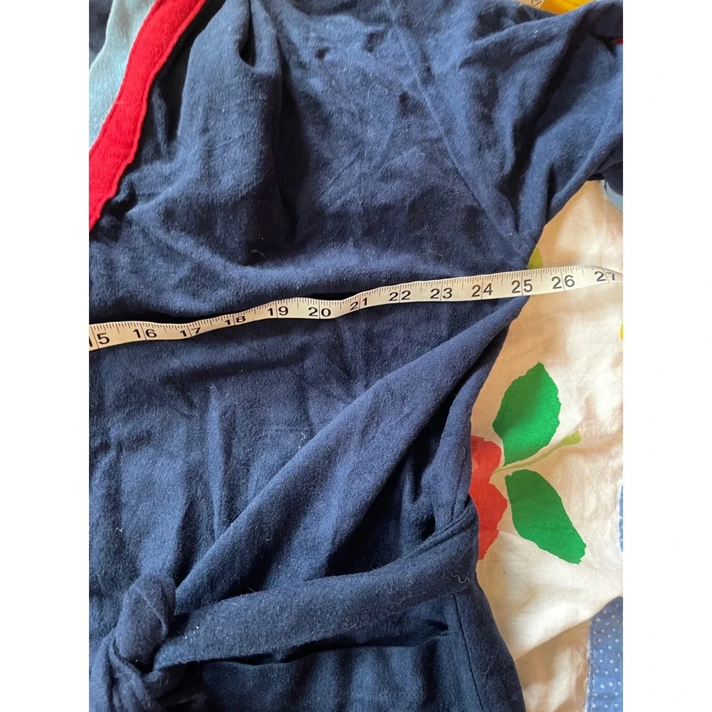 Vintage After All Navy Blue Argyle Sleeve‎ Robe Made in USA One Size
